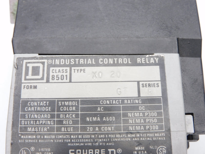 SQUARE D 8501X020 SER. A 277V 20A NSNP