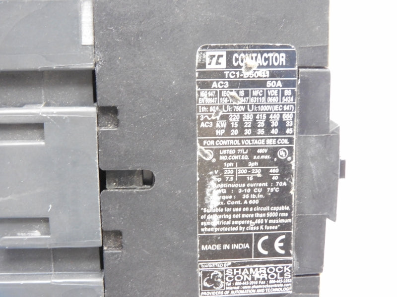 SHAMROCK CONTROLS TC1D5011G6 120V 50A UNMP