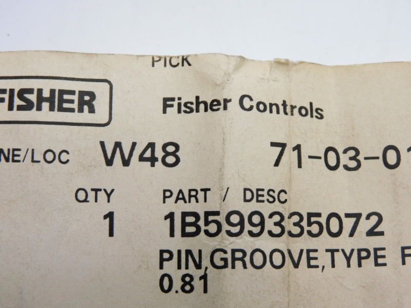 FISHER CONTROLS 1B599335072 NSMP