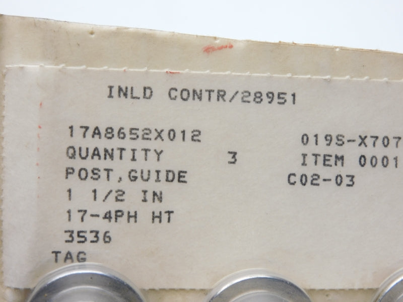FISHER CONTROLS 17A8652X012 1-1/2" (PKG OF 3) NSMP