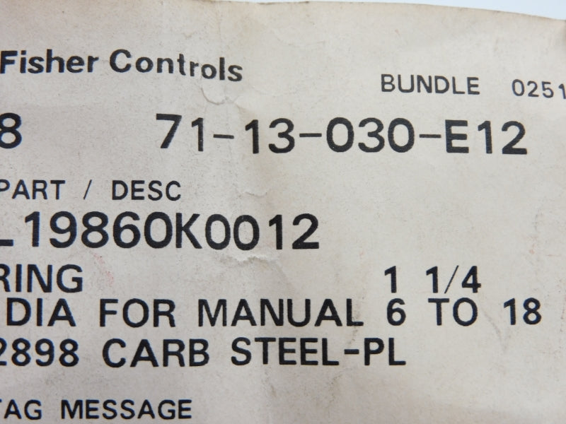 FISHER CONTROLS L19860K0012 1-1/4" NSNP