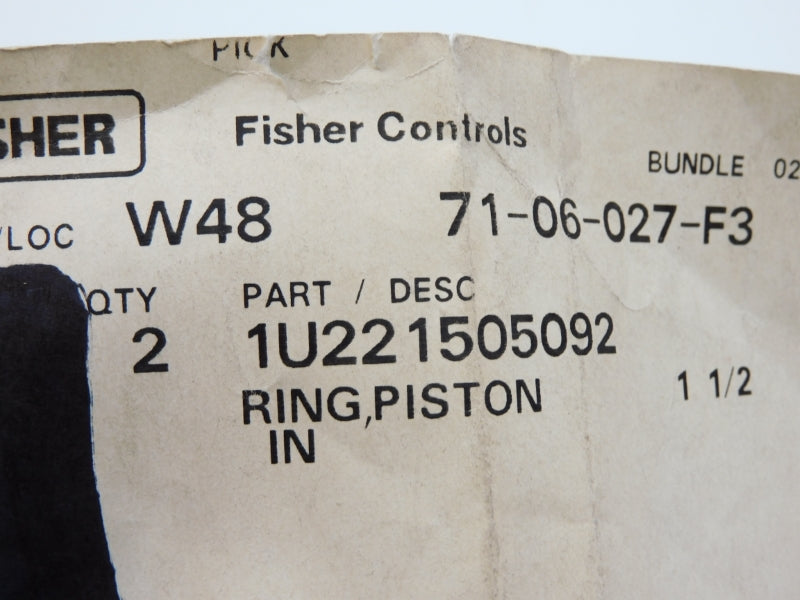 FISHER CONTROLS 1U221505092 1-1/2" (PKG OF 2) NSMP