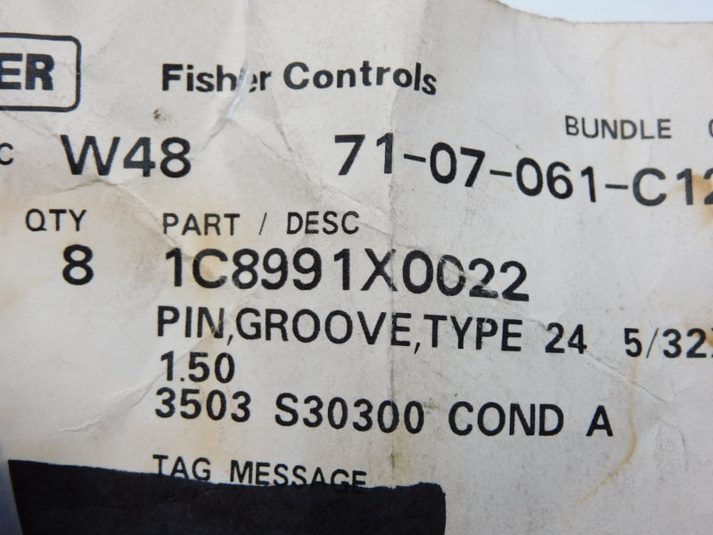 FISHER CONTROLS 1C8991X0022 (PKG OF 8) NSMP
