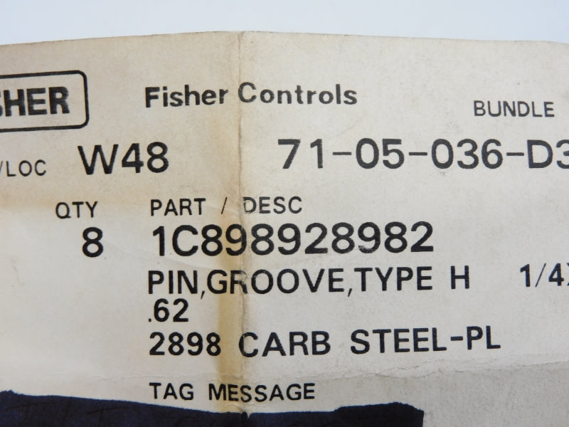 FISHER CONTROLS 1C898928982 (PKG OF 8) NSMP
