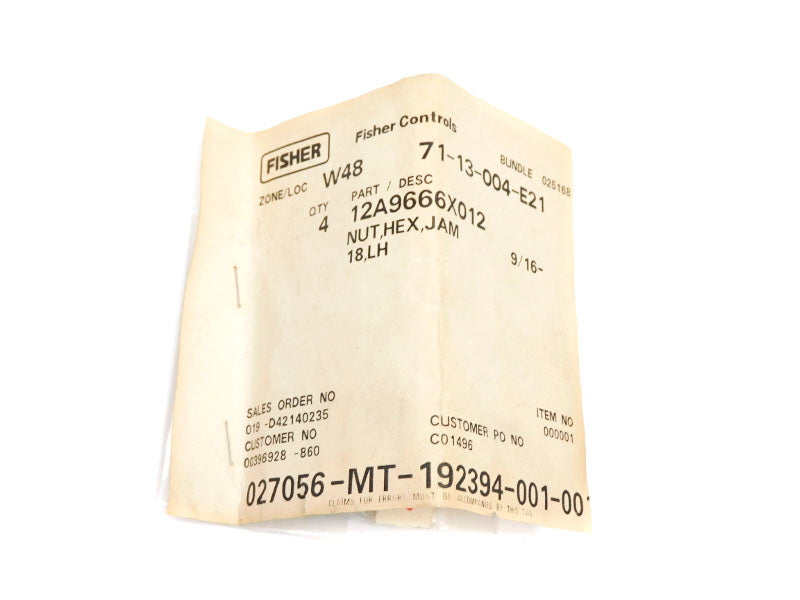 FISHER CONTROLS 12A9666X012 (PKG OF 4) NSMP
