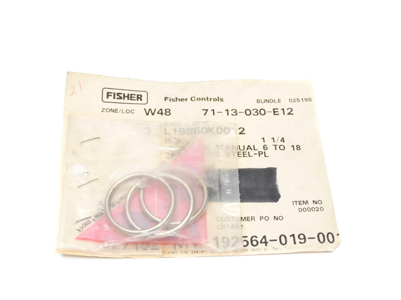 FISHER CONTROLS L19860K0012 1-1/4" (PKG OF 3) NSMP