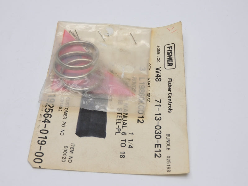 FISHER CONTROLS L19860K0012 1-1/4" (PKG OF 3) NSMP