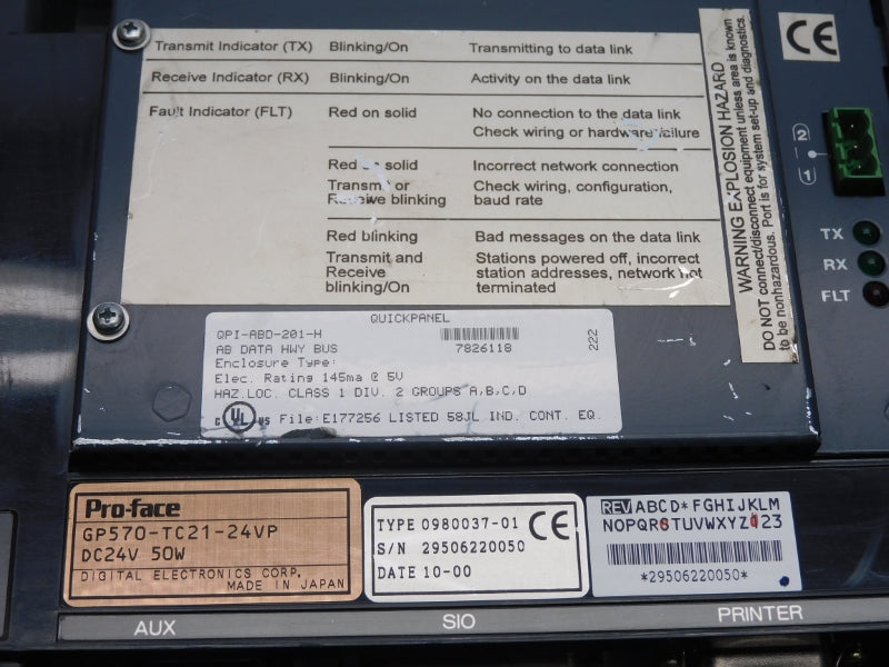 PRO-FACE GP570-TC21-24VP 24VDC UNMP