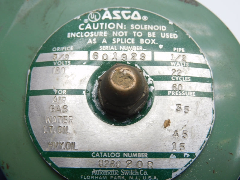 ASCO 826820R 120V 3/8" NSNP