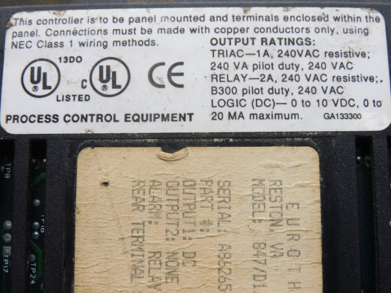 EUROTHERM CONTROLS 847/D1/0/R1/0/0/QLS/(AJGF305)/C UNMP