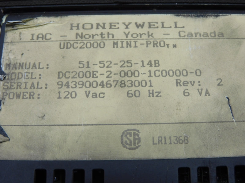 HONEYWELL DC200E-2-000-1C0000-0 120VAC UNMP