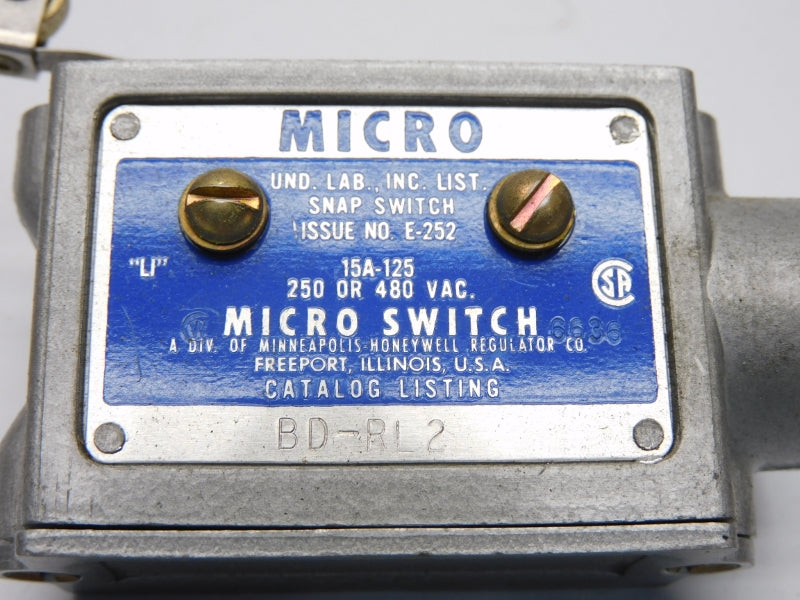 MICRO SWITCH BD-RL2 480VAC 15A (GREY) NSMP