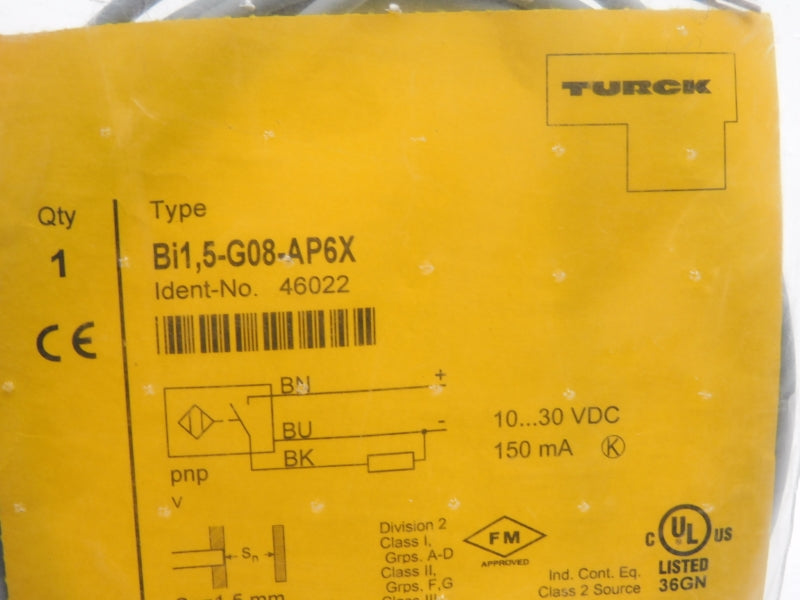 TURCK BI1.5-G08-AP6X 46022 10-30VDC NSMP