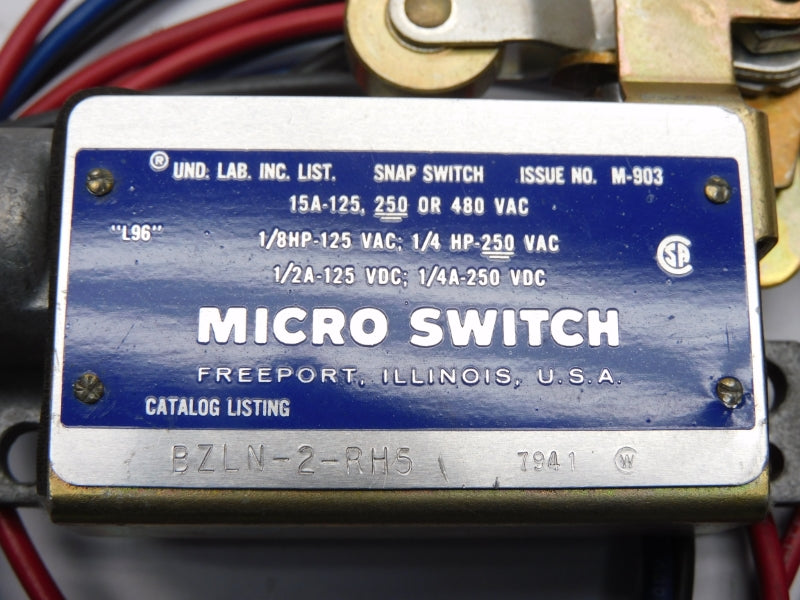MICRO SWITCH BZLN-2-RH5 480VAC 15A (GREY) NSNP