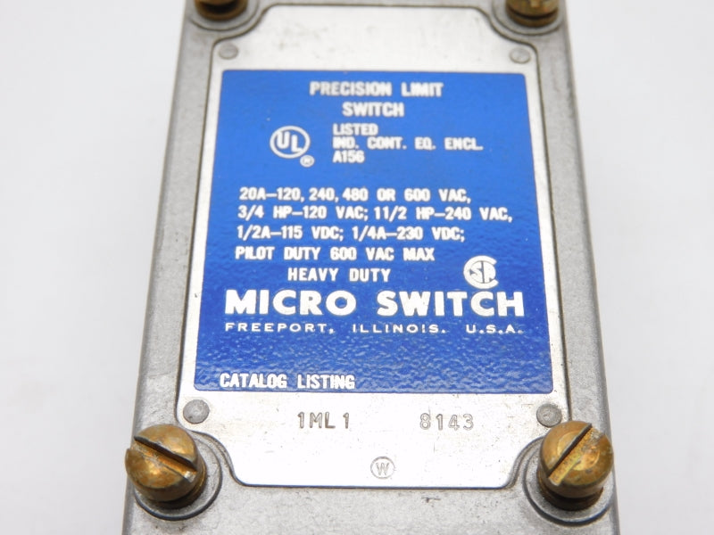 MICRO SWITCH 1ML1 600VAC 20A (GREY) (AS PICTURED) UNMP