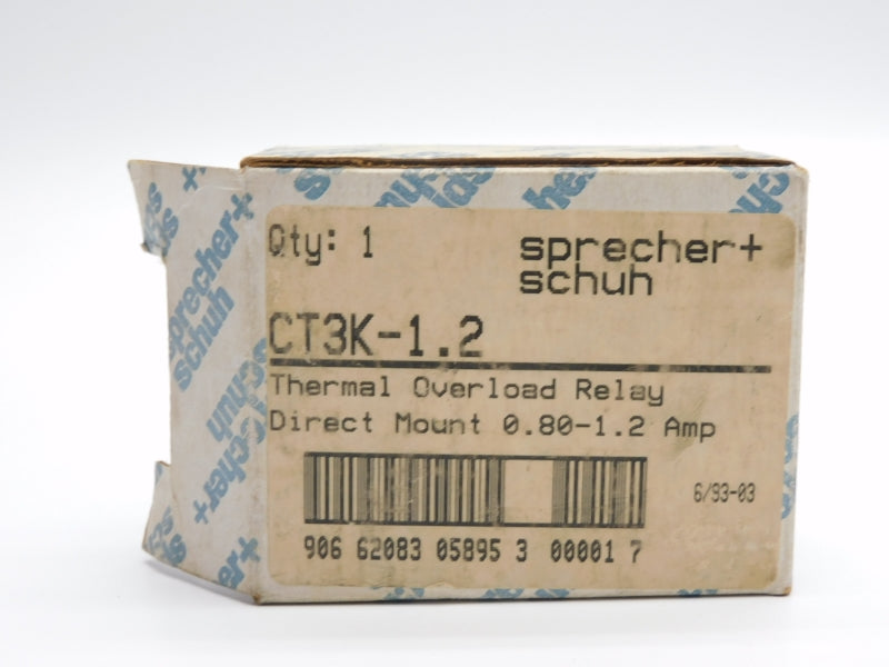 SPRECHER+SCHUH CT3K-1.2 600V 0.80-1.2A NSMP