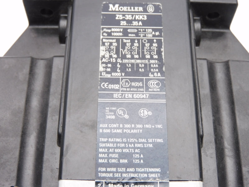 KLOCKNER MOELLER Z5-35/KK3 8000V 25-35A UNMP