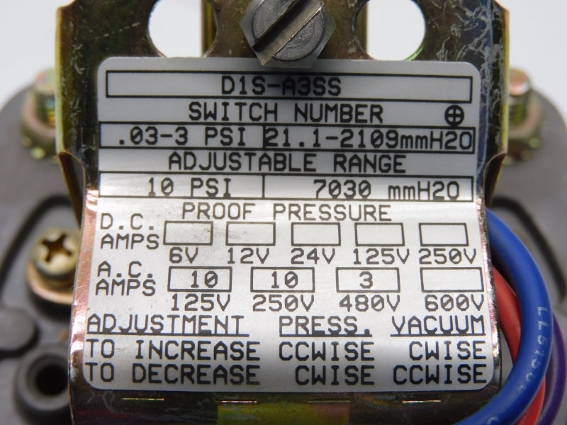 BARKSDALE D1S-A3SS 600V 10A 10PSI NSNP