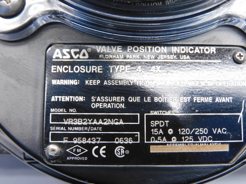 ASCO VR3B2YAA2NGA 120/250VAC 15A NSNP