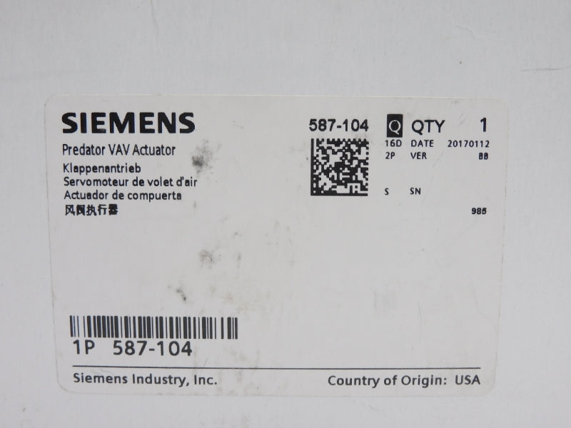 SIEMENS 587-104 24VAC (AS PICTURED) NSMP