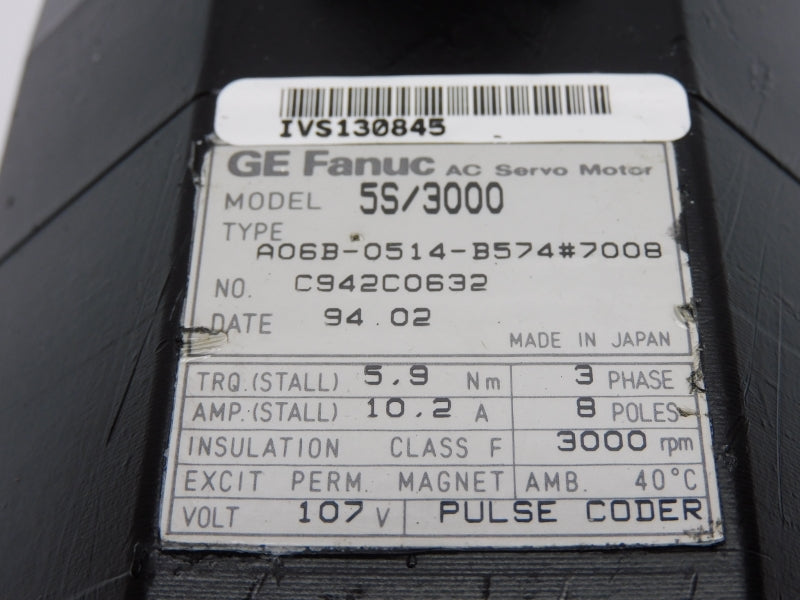 FANUC A06B-0514-B574#7008 107V 10.2A UNMP