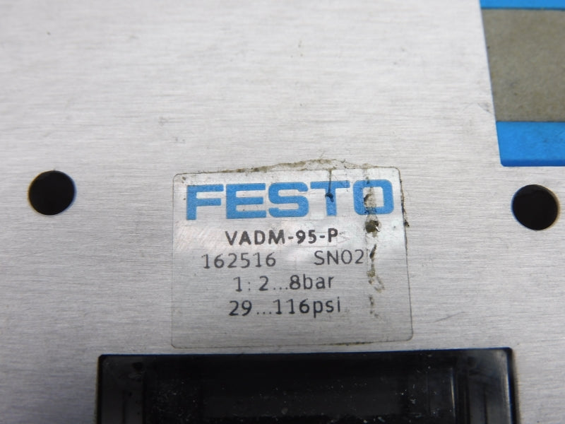 FESTO VADM-95-P 162516 SER. SNO2 20.4-26.4VDC 29-116PSI UNMP
