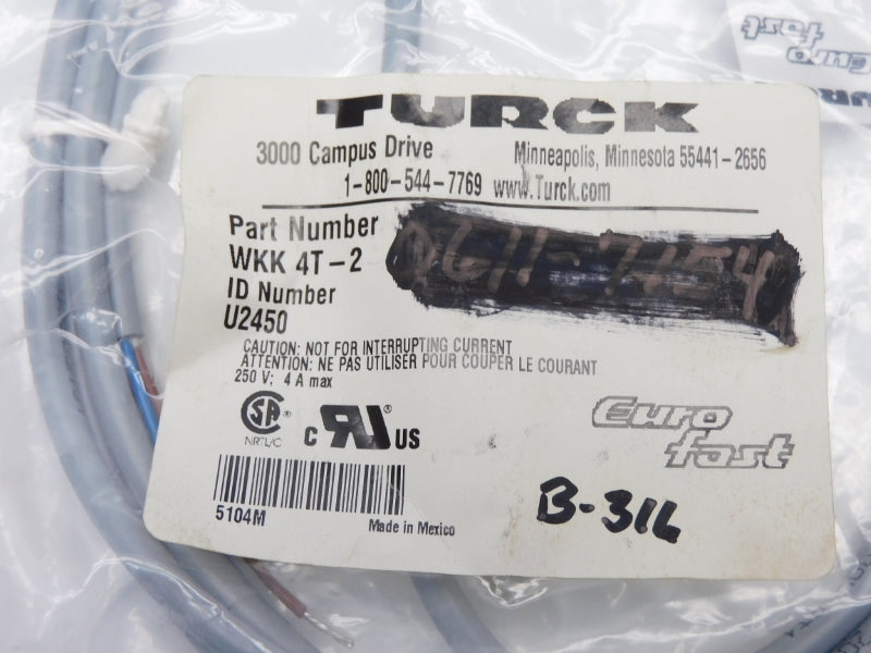 TURCK WKK4T-2 U2450 250V 4A NSMP