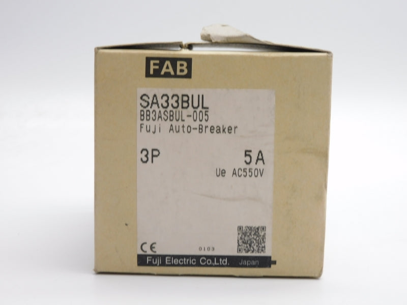 FUJI ELECTRIC BB3ASBUL-005 SA33BUL 550VAC 5A NSMP