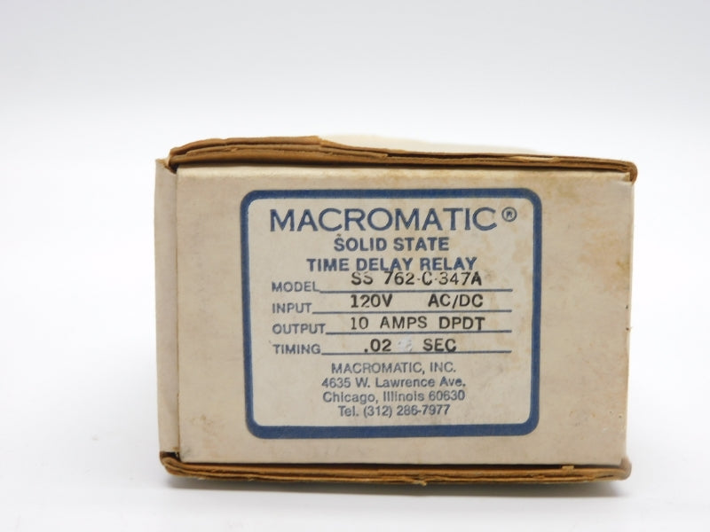 MACROMATIC SS762-C-347A 120V 10A .02-1S NSMP