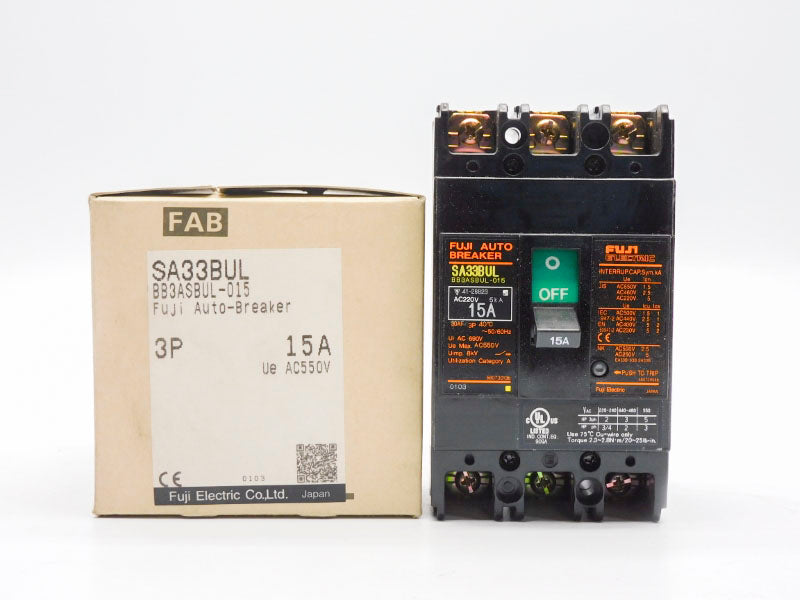 FUJI ELECTRIC BB3ASBUL-015 SA33BUL 550VAC 15A NSMP