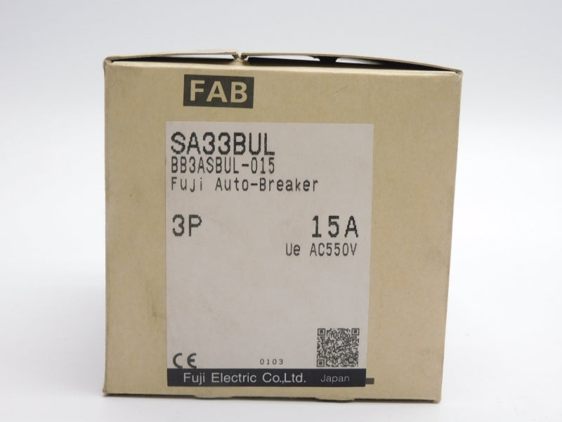 FUJI ELECTRIC BB3ASBUL-015 SA33BUL 550VAC 15A NSMP
