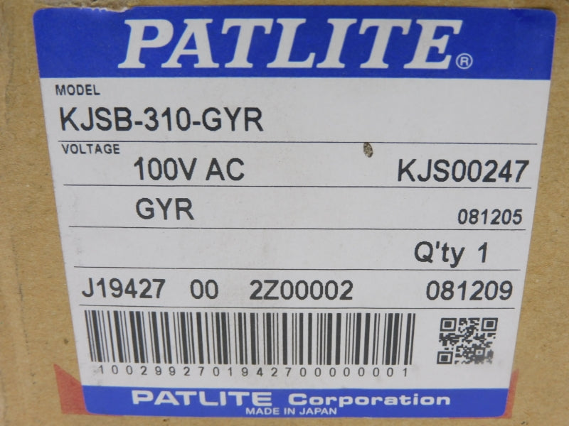 PATLITE KJSB-310-GYR 100VAC NSMP