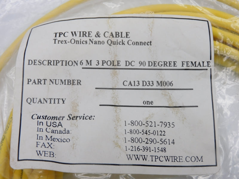 TPC WIRE&CABLE CA13D33M006 300V 4A 6M NSMP