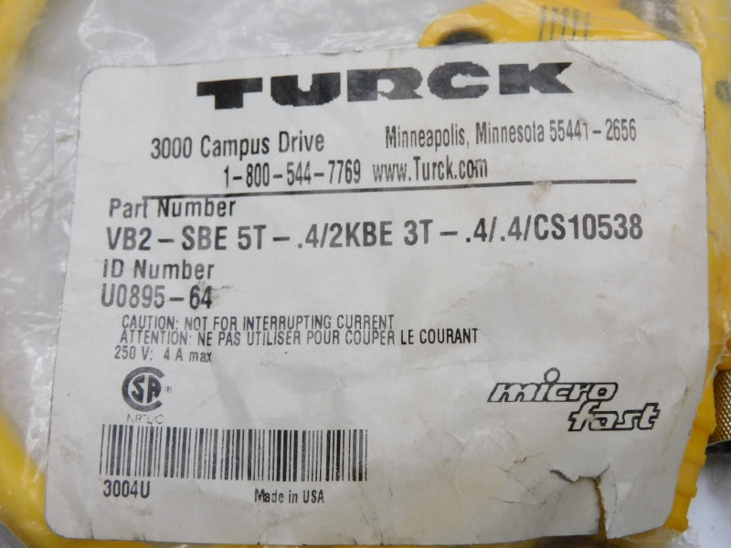 TURCK VB2-SBE5T-.4/2KBE3T-.4/.4/CS10538 U0895-64 250V 4A NSMP