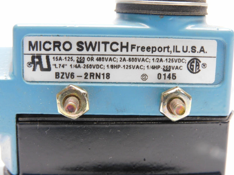 MICRO SWITCH BZV6-2RN18 600VAC 15A NSNP