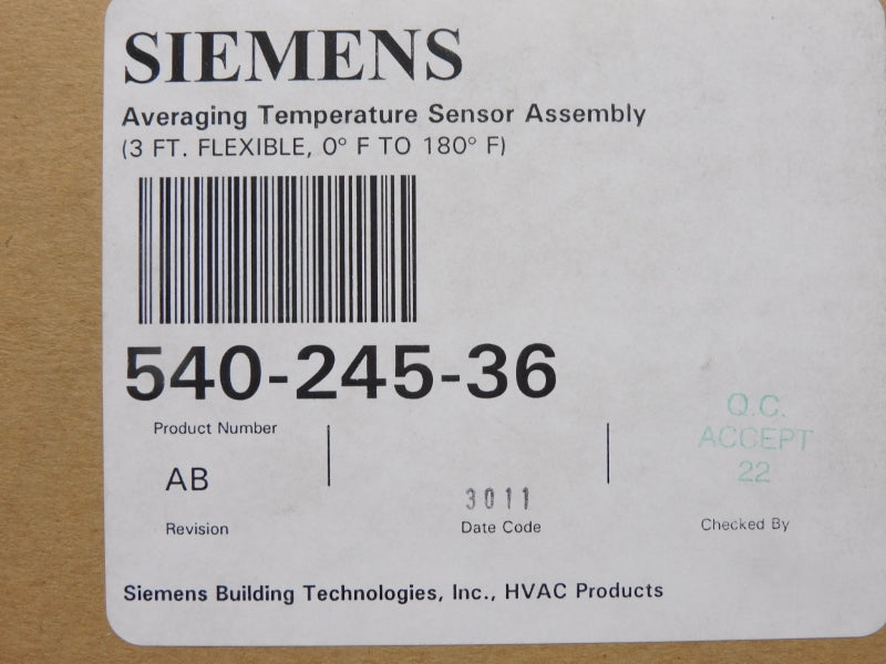 SIEMENS 540-245-36 0-180'F NSFS
