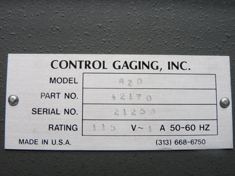 CONTROL GAGING 820 42170 115V 1A UNMP
