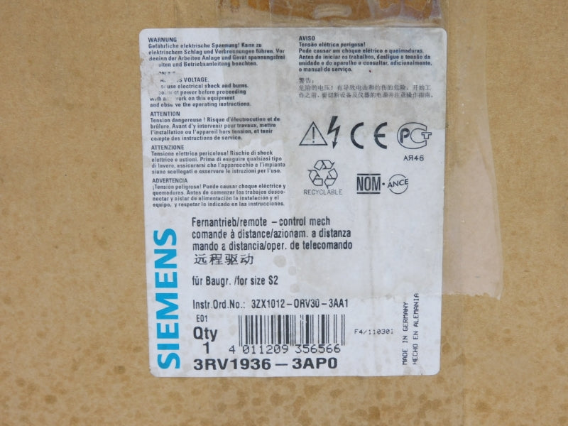 SIEMENS 3RV1936-3AP0 230VAC (AS PICTURED) NSMP