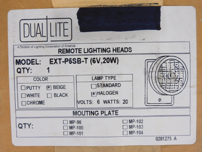 DUAL LITE EXT-P5SB-T 6V NSMP