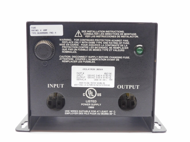SOLA 63Z136 120VAC 3.40 (AS PICTURED) NSNP