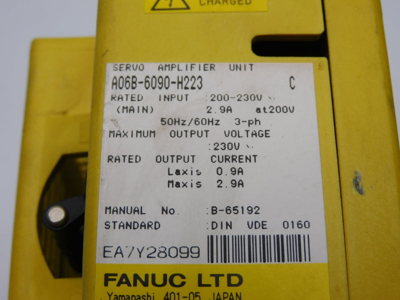 FANUC A06B-6090-H223 230V 2.9A UNMP