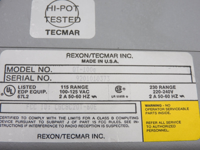 TECMAR QT-100E 220-240V 2A UNMP