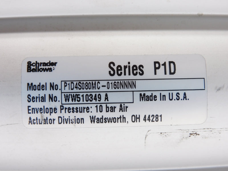 SCHRADER BELLOWS P1D4S080MC-0160NNNN 10BAR NSNP