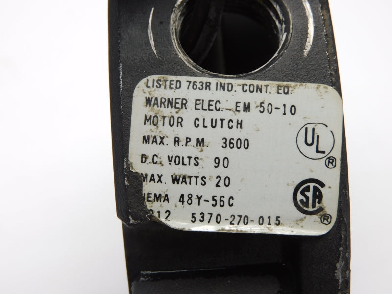WARNER ELECTRIC 5370-270-015 EM50-10 90VDC (AS PICTURED) UNMP