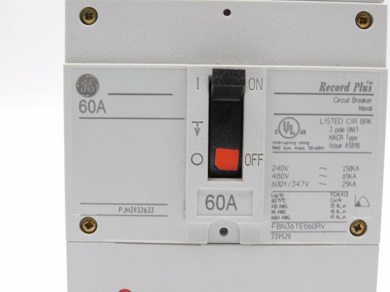 GENERAL ELECTRIC FBN36TE060RV 600VAC 60A NSMP
