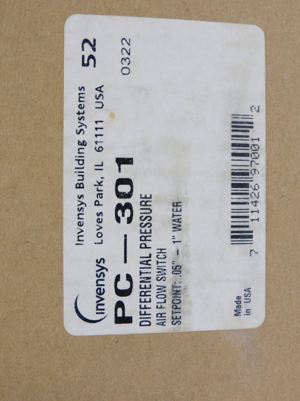 INVENSYS PC-301 0.5-1"H2O NSMP
