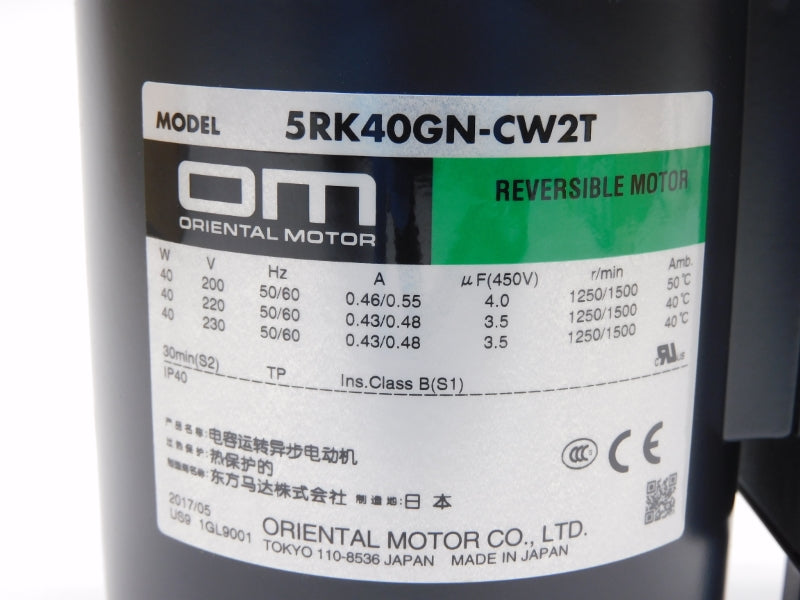 ORIENTAL MOTOR 5RK40GN-CW2TJ 230V 0.46/0.55A NSMP