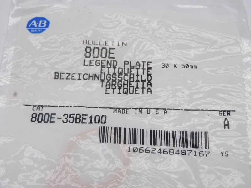 ALLEN BRADLEY 800E-35BE100 SER. A NSMP