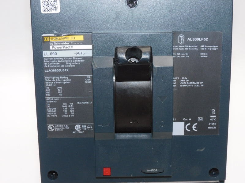 SQUARE D LLA36600U31X 600V 600A (AS PICTURED) NSNP