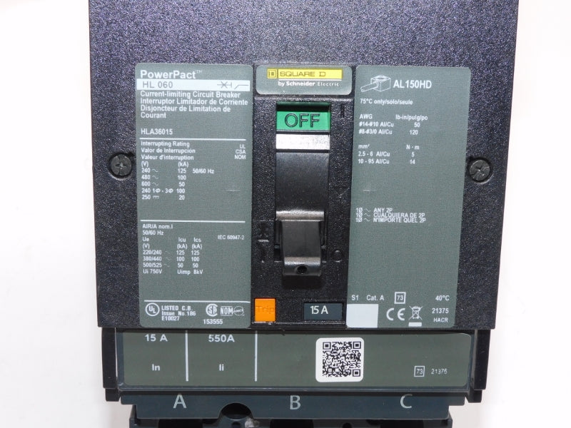 SQUARE D HLA36015 600V 15A NSNP